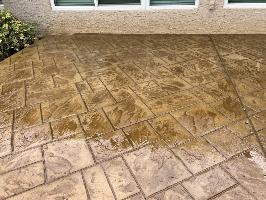 Ashlar Slate Stamped Concrete Patio | Crego Concrete