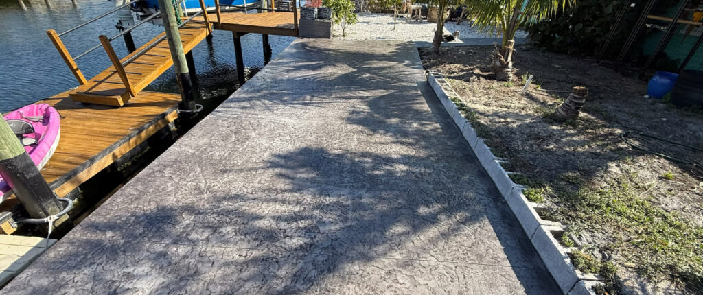 Stamped Concrete Boat Dock Walkway | Crego Concrete