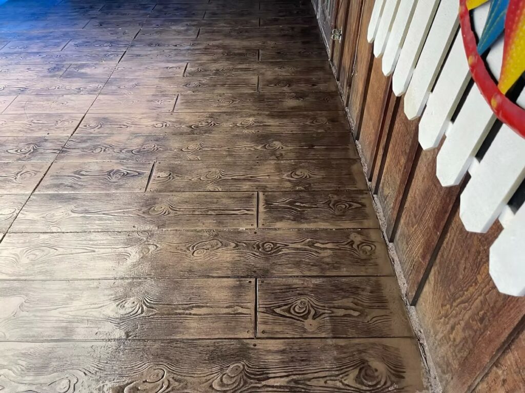 Wood Plank Stamped Concrete Flooring | Crego Concrete